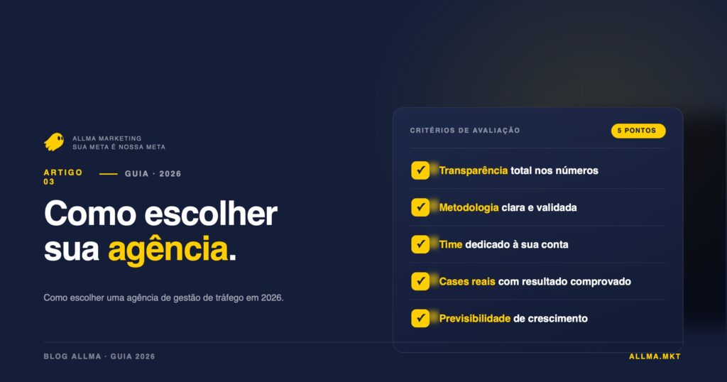 Como escolher uma agência de gestão de tráfego em 2026