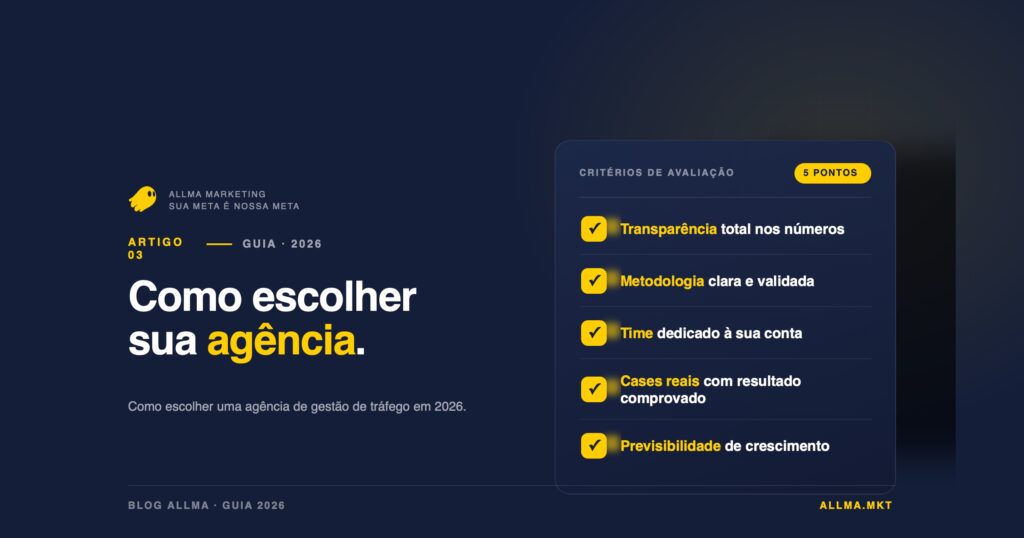 Como escolher uma agência de gestão de tráfego em 2026