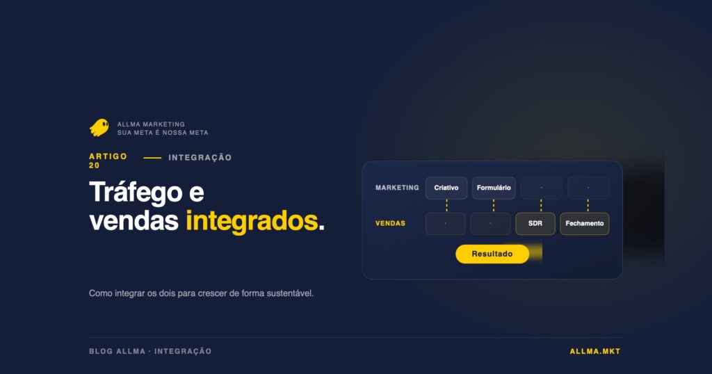 Entenda como integrar tráfego pago e vendas em um funil único, alinhar os dois times e criar previsibilidade comercial que sustenta crescimento.