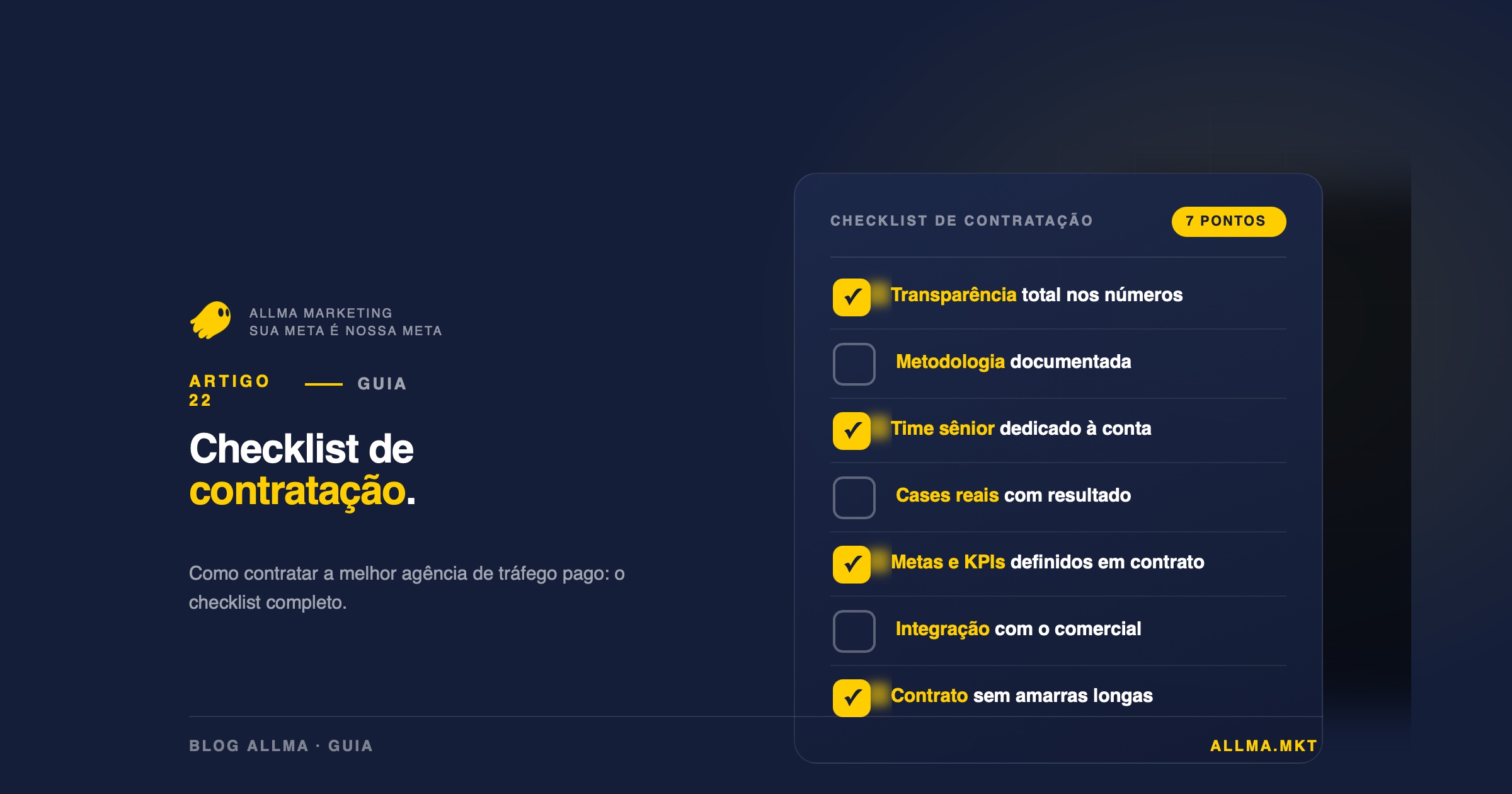 Descubra o checklist completo para escolher a melhor agência de tráfego pago, o que perguntar antes de contratar e os sinais que separam parceiro de armadilha.